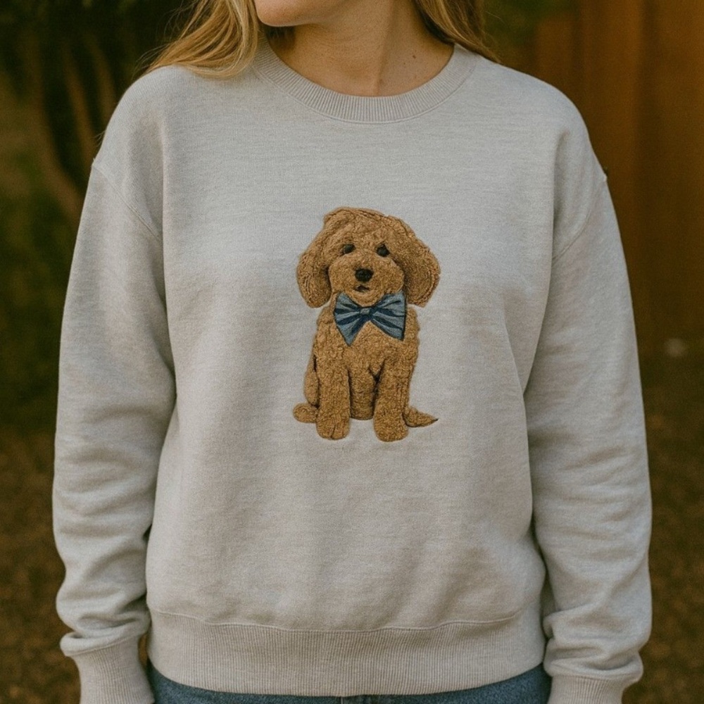 Urban Weekend Dog Sweater with Embroidered Brown Dog
